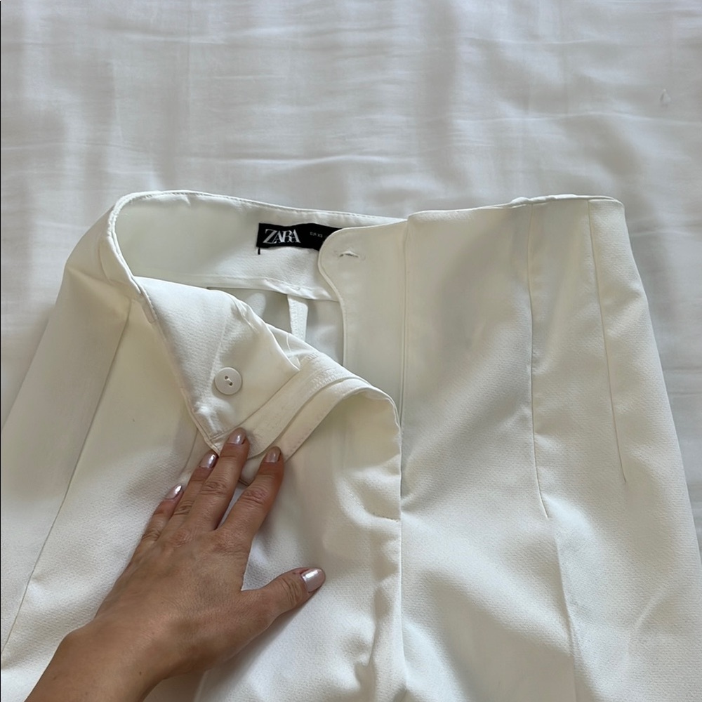 Zara White high waist pants